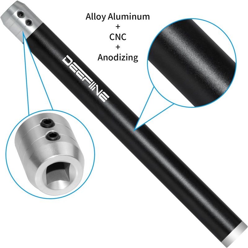 DEEFIINE Carbide Wood Lathe Truning Tools Grip Handle and Extension Handle, Accept 10mm Square Turning Tool bar - Image 3